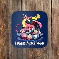 I Need More Yarn Funny Dragon Knitting Quilting Coaster thumb 0