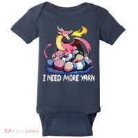 I Need More Yarn Funny Dragon Knitting Quilting Baby Bodysuit thumb 0