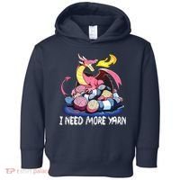 I Need More Yarn Funny Dragon Knitting Quilting Toddler Hoodie thumb 0