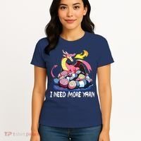 I Need More Yarn Funny Dragon Knitting Quilting Women's T-Shirt thumb 4
