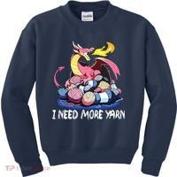 I Need More Yarn Funny Dragon Knitting Quilting Kids Sweatshirt thumb 0
