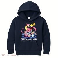 I Need More Yarn Funny Dragon Knitting Quilting Kids Hoodie thumb 0