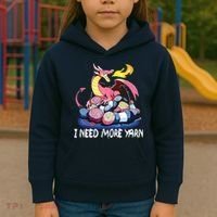 I Need More Yarn Funny Dragon Knitting Quilting Kids Hoodie thumb 3