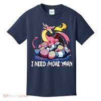 I Need More Yarn Funny Dragon Knitting Quilting Kids T-Shirt thumb 0