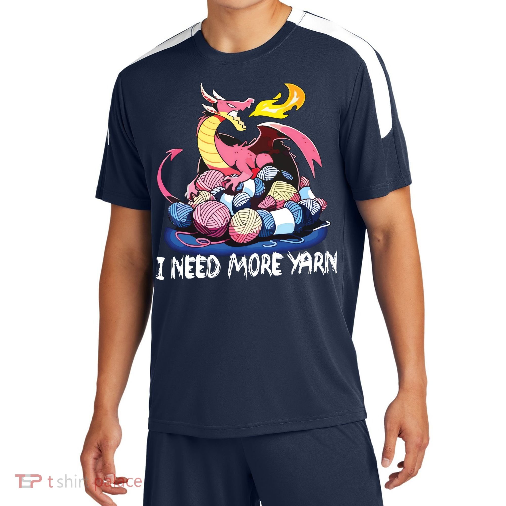 I Need More Yarn Funny Dragon Knitting Quilting Sport-Tek Competitor United Soccer Jersey