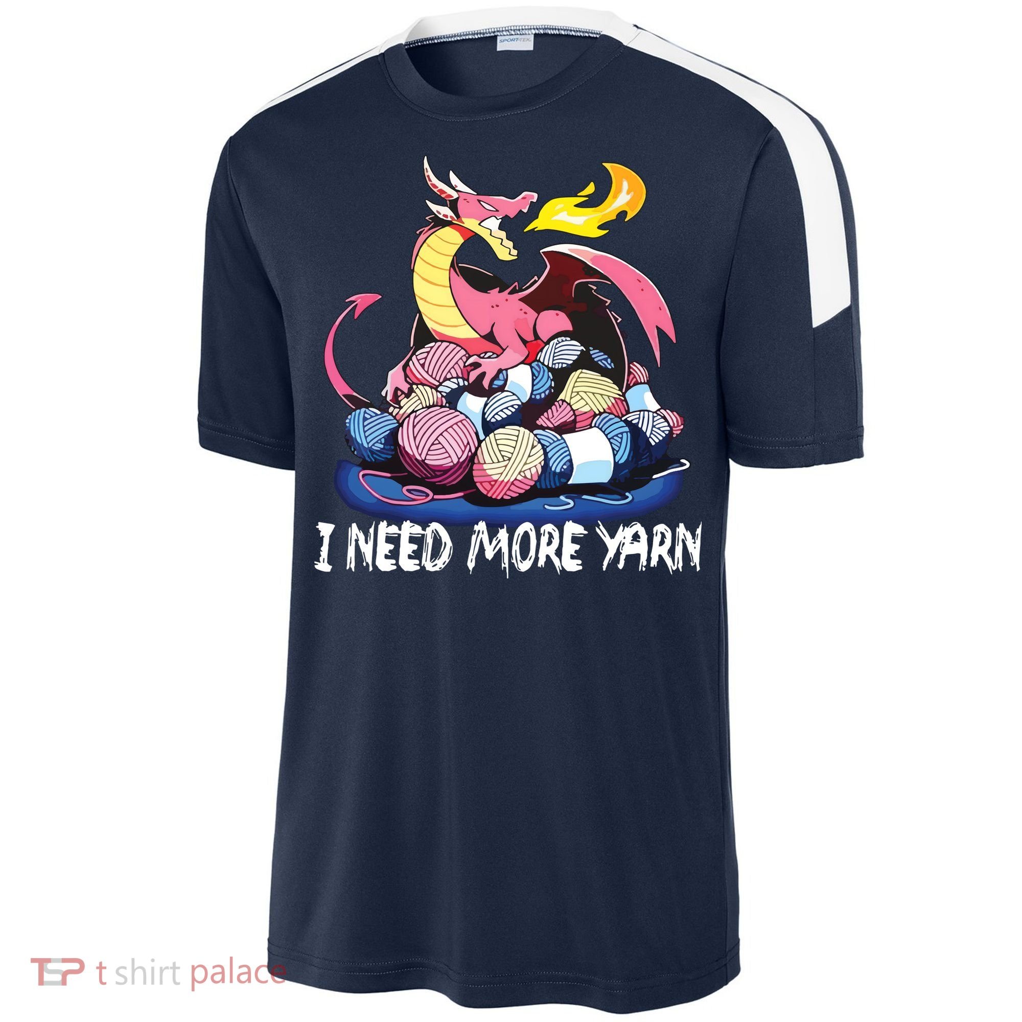 I Need More Yarn Funny Dragon Knitting Quilting Sport-Tek Competitor United Soccer Jersey