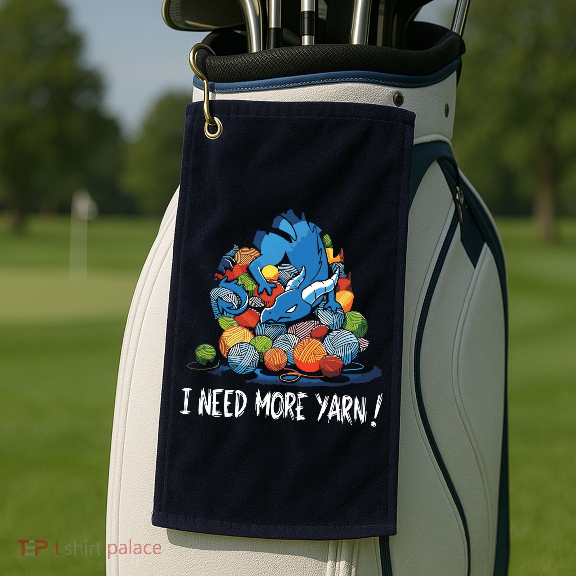 I Need More Yarn Dragon Golf Towel