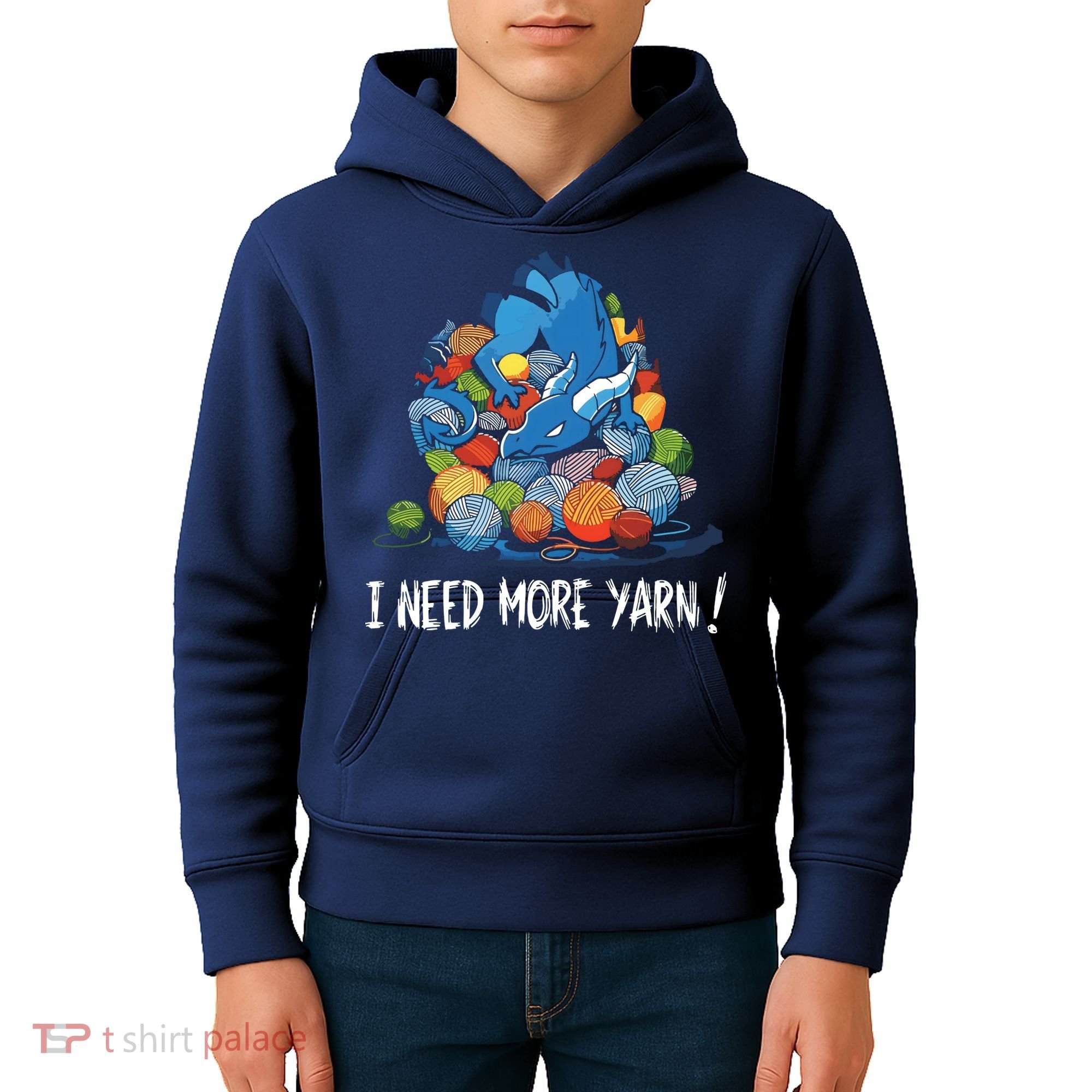 I Need More Yarn Dragon Kids Hoodie