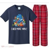 I Need More Yarn Dragon Kids Plaid Pajama Set thumb 0