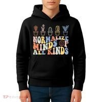 Inclusion Normalize Minds Of All Kinds Autism Awareness Kids Hoodie thumb 4