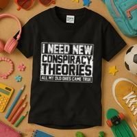 I Need New Conspiracy Theories Because My Old Ones Came True Kids T-Shirt thumb 3