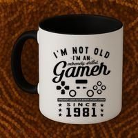 IM Not Old IM A Skilled Gamer 1981 Videogame Gaming Gift Coffee Mug thumb 2