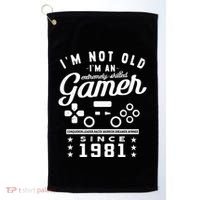 IM Not Old IM A Skilled Gamer 1981 Videogame Gaming Gift Golf Towel thumb 0