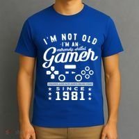 IM Not Old IM A Skilled Gamer 1981 Videogame Gaming Gift T-Shirt thumb 3