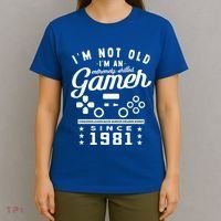 IM Not Old IM A Skilled Gamer 1981 Videogame Gaming Gift T-Shirt thumb 4