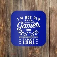 IM Not Old IM A Skilled Gamer 1981 Videogame Gaming Gift Coaster thumb 0