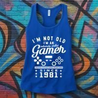 IM Not Old IM A Skilled Gamer 1981 Videogame Gaming Gift Women's Tank Top thumb 3
