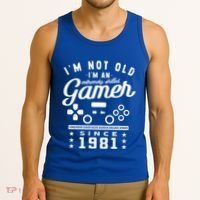 IM Not Old IM A Skilled Gamer 1981 Videogame Gaming Gift Tank Top thumb 3