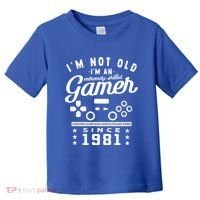 IM Not Old IM A Skilled Gamer 1981 Videogame Gaming Gift Toddler T-Shirt thumb 0