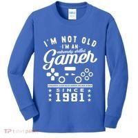 IM Not Old IM A Skilled Gamer 1981 Videogame Gaming Gift Kids Long Sleeve Shirt thumb 0
