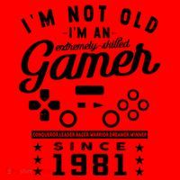 IM Not Old IM A Skilled Gamer 1981 Videogame Gaming Gift Santa Hat thumb 1