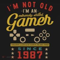 IM Not Old IM A Skilled Gamer 1987 Videogame Gaming Gift Bucket Hat thumb 4