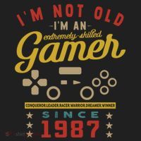 IM Not Old IM A Skilled Gamer 1987 Videogame Gaming Gift Golf Towel thumb 3