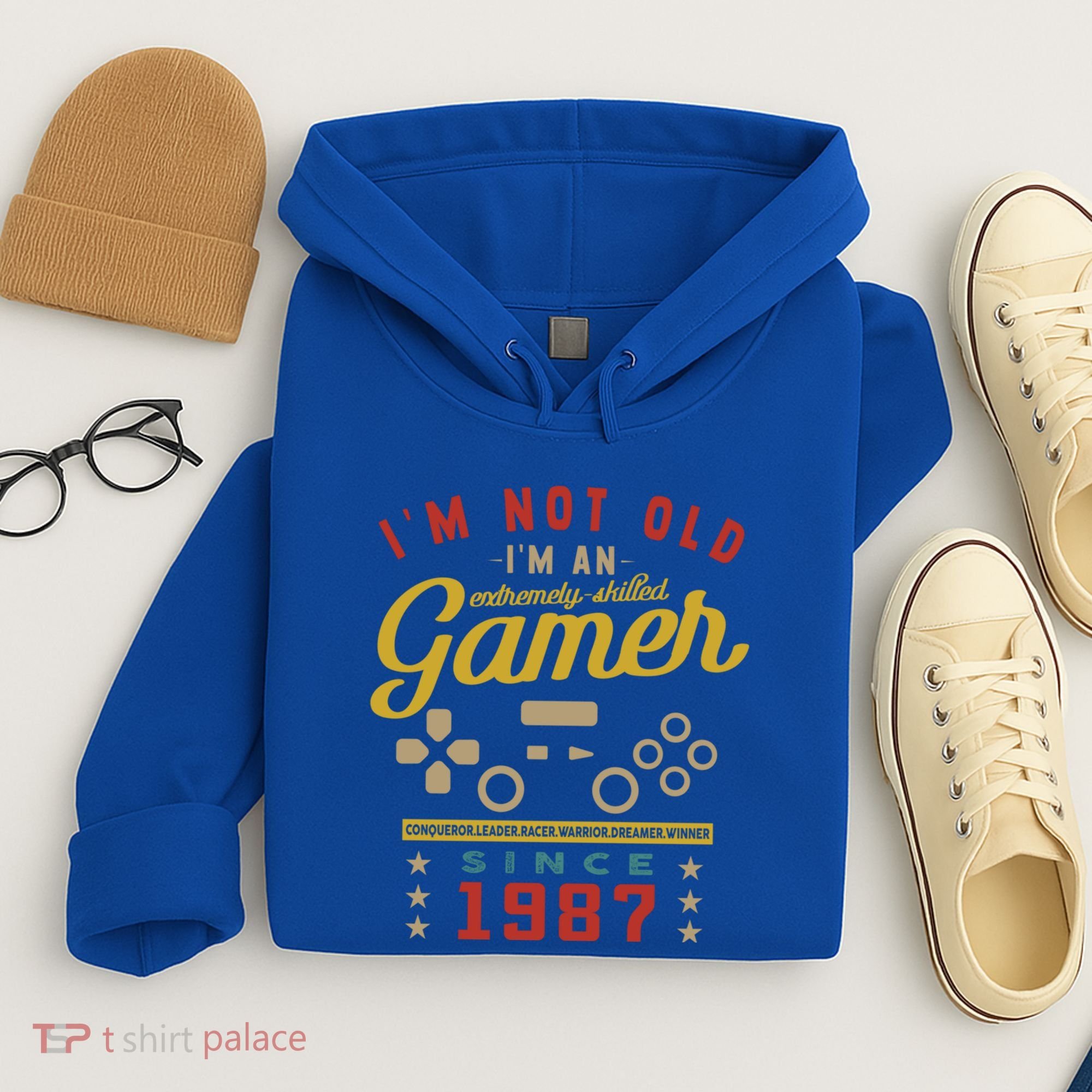 IM Not Old IM A Skilled Gamer 1987 Videogame Gaming Gift Hoodie