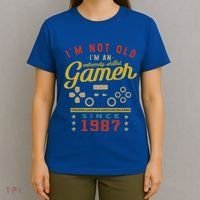 IM Not Old IM A Skilled Gamer 1987 Videogame Gaming Gift T-Shirt thumb 4