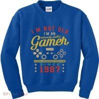 IM Not Old IM A Skilled Gamer 1987 Videogame Gaming Gift Kids Sweatshirt thumb 0