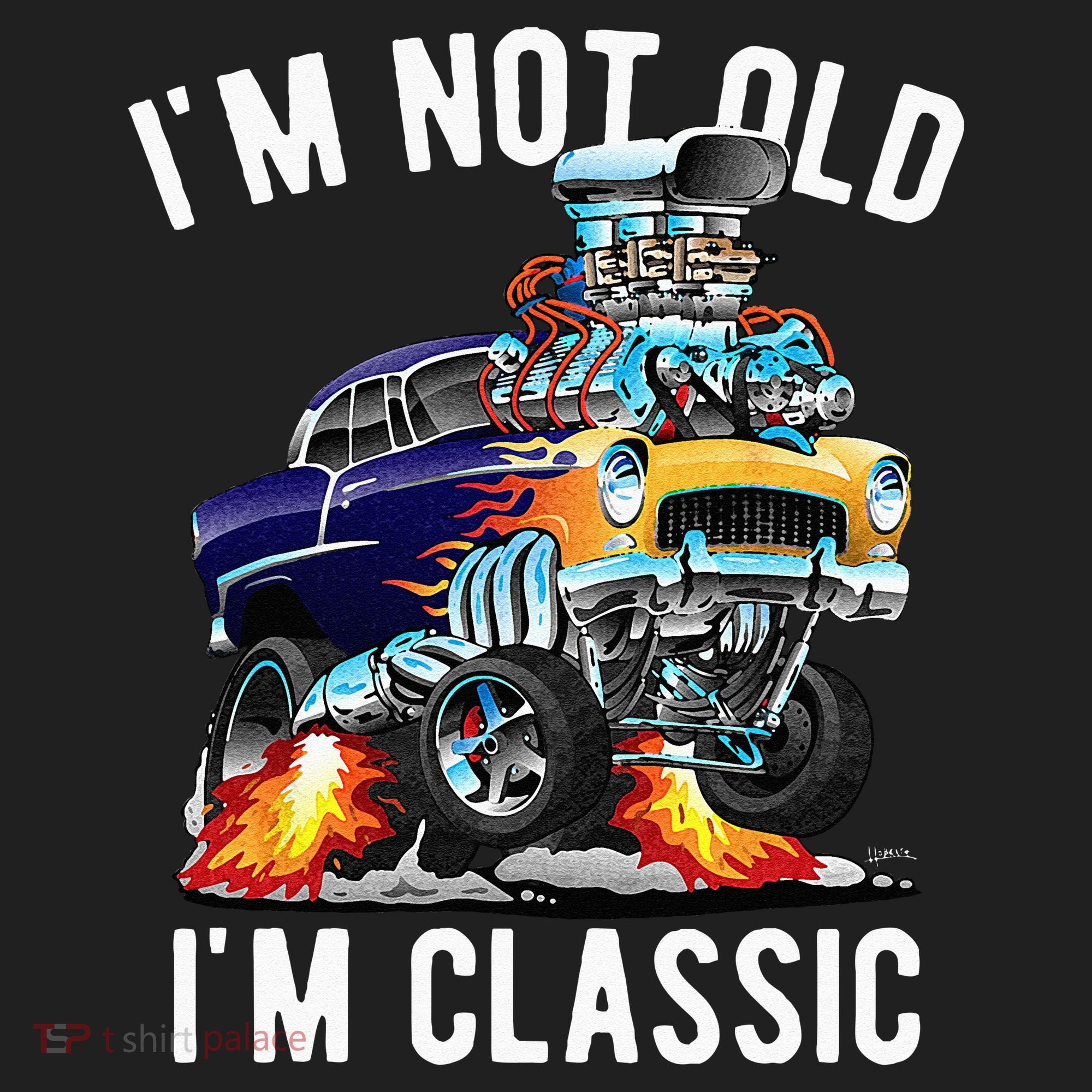 Im Not Old Im Classic Funny Hotrod Classic Car Cartoon Beanie