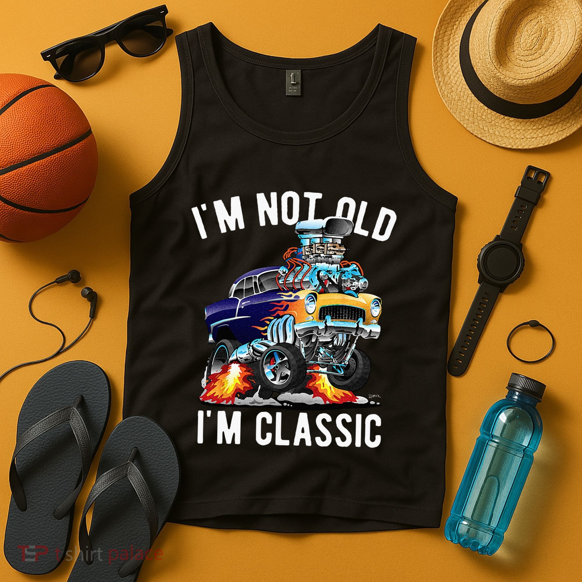 Im Not Old Im Classic Funny Hotrod Classic Car Cartoon Tank Top