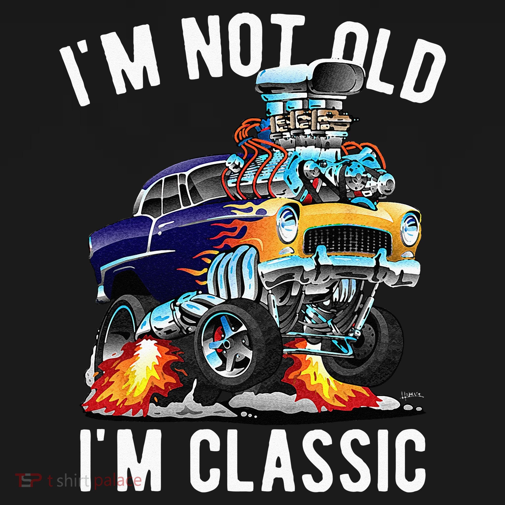 Im Not Old Im Classic Funny Hotrod Classic Car Cartoon Visor