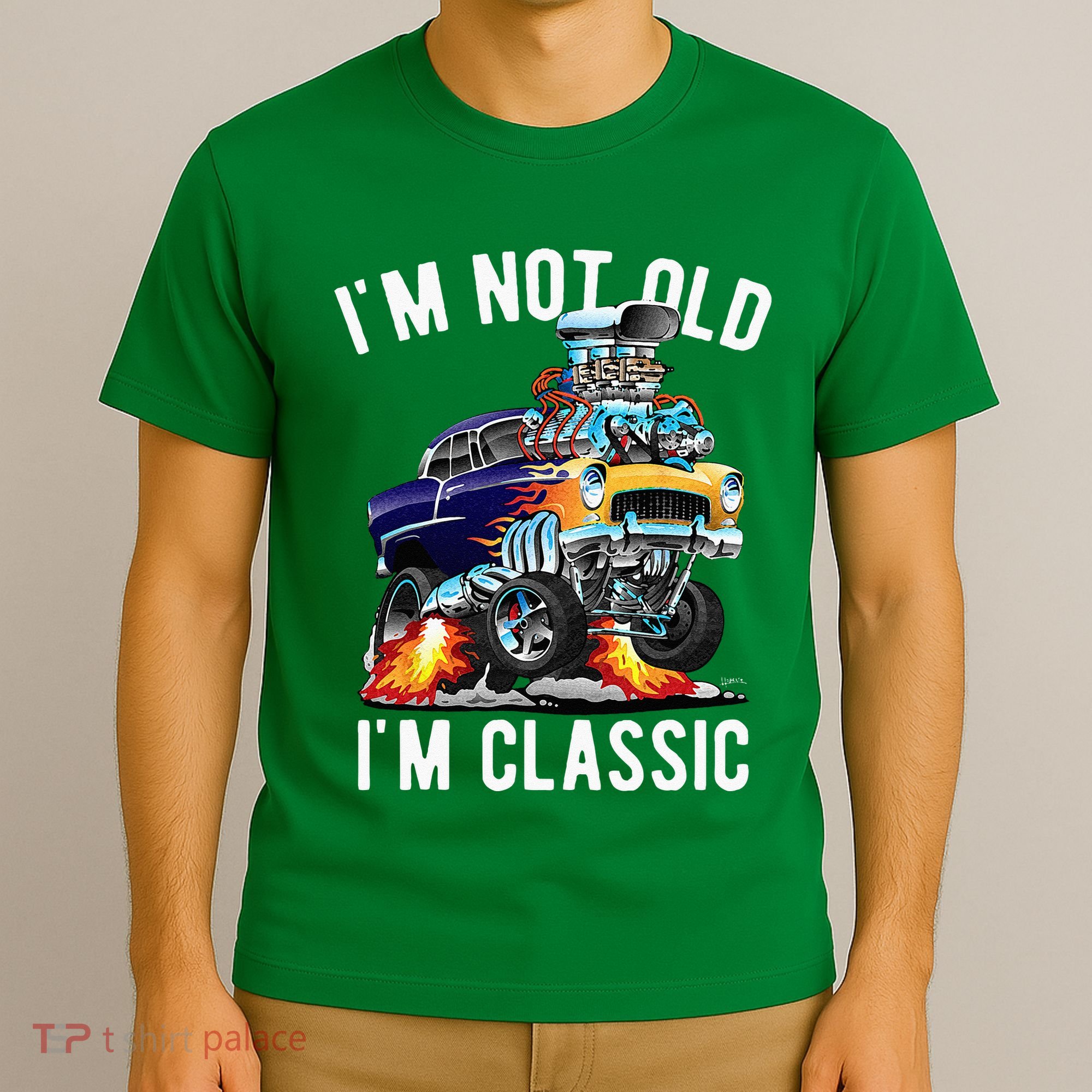 Im Not Old Im Classic Funny Hotrod Classic Car Cartoon T-Shirt