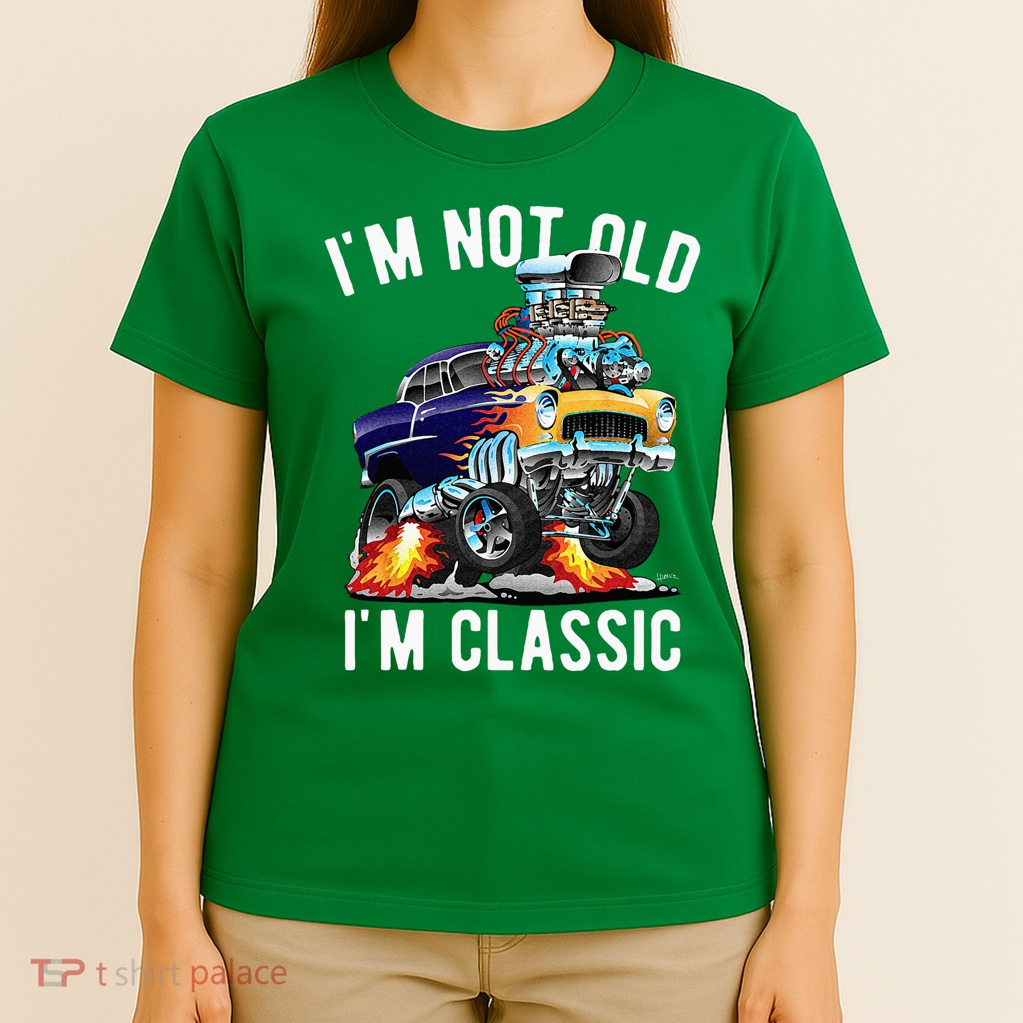 Im Not Old Im Classic Funny Hotrod Classic Car Cartoon T-Shirt