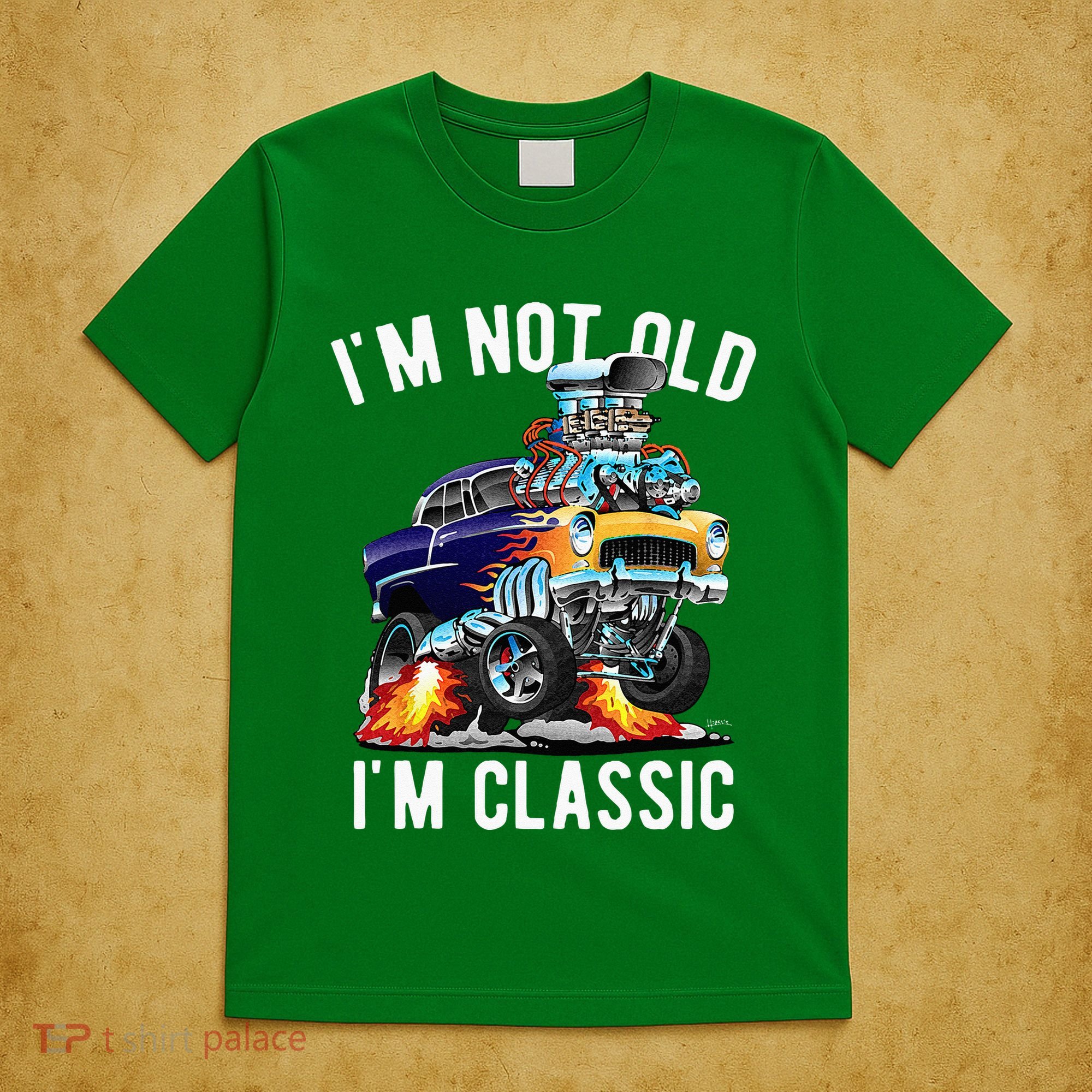 Im Not Old Im Classic Funny Hotrod Classic Car Cartoon T-Shirt
