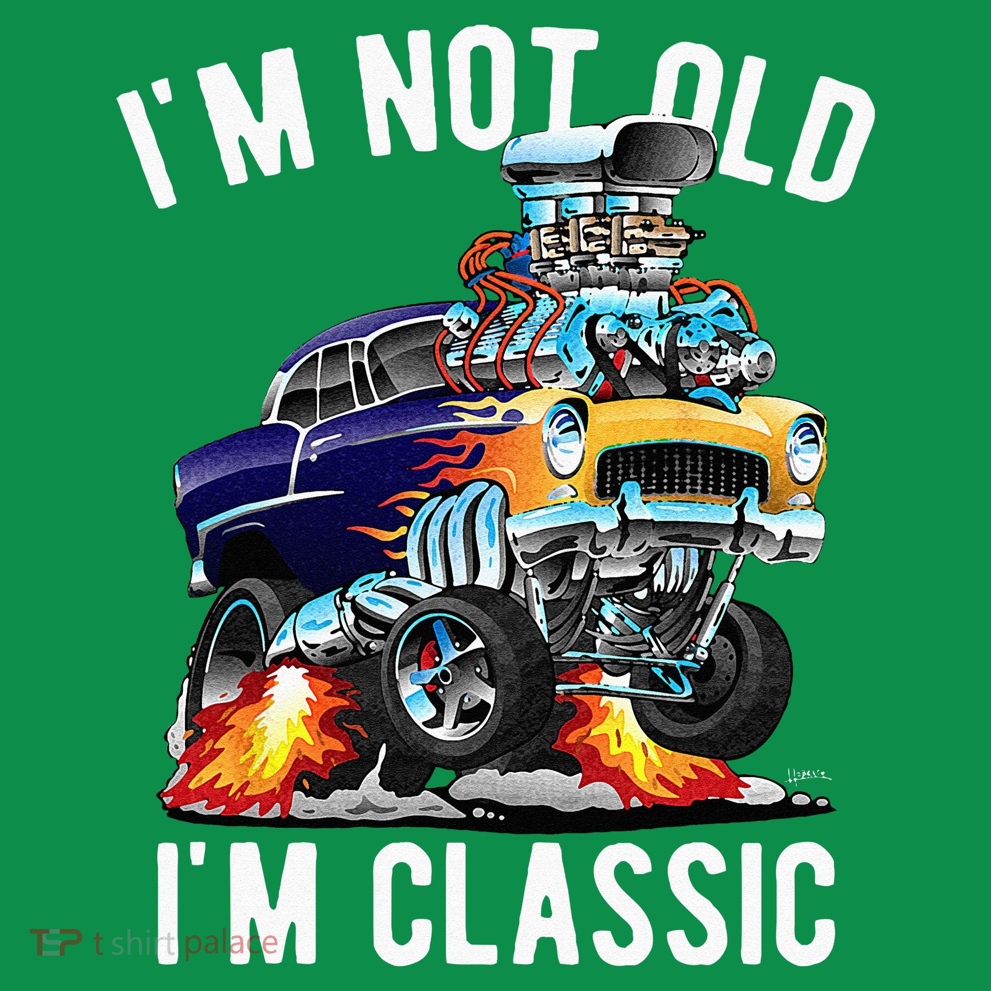 Im Not Old Im Classic Funny Hotrod Classic Car Cartoon Polo