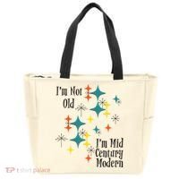 I'm Not Old I'm Mid Century Modern Space Age Birthday Funny Tote Bag thumb 0
