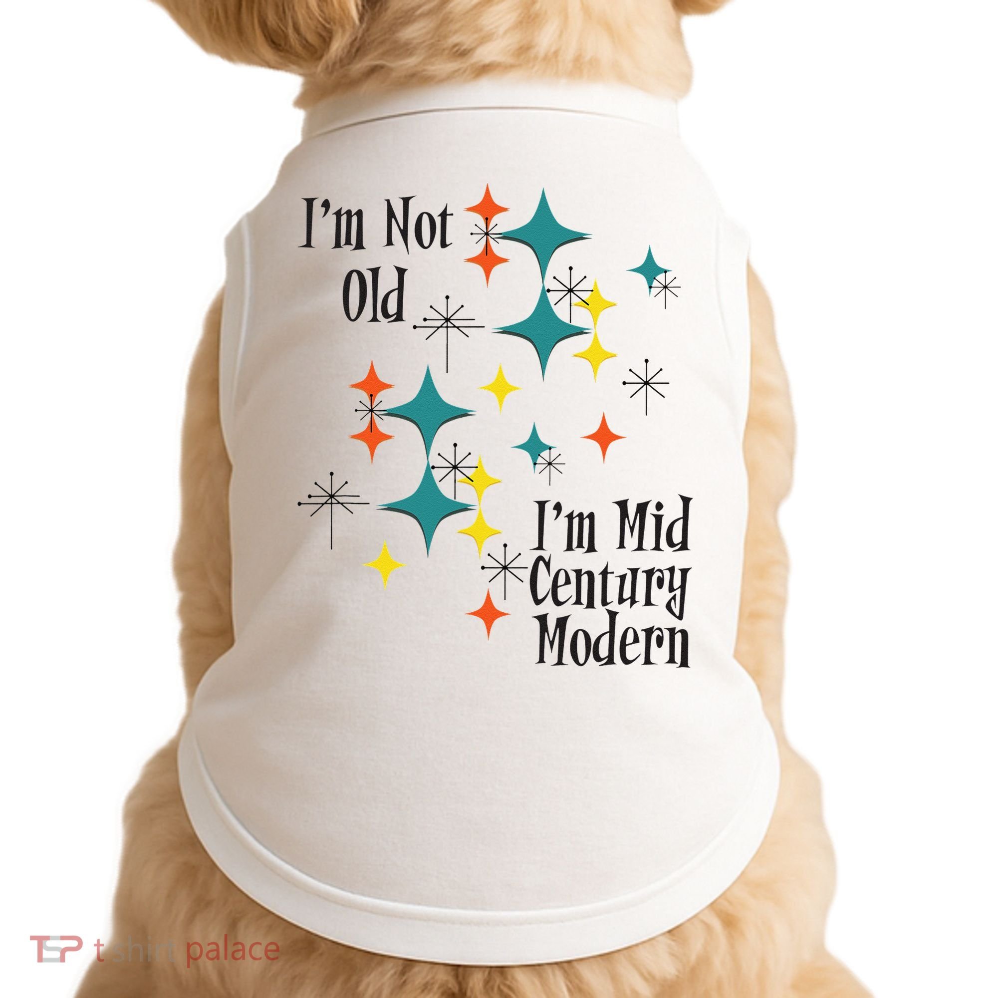 I'm Not Old I'm Mid Century Modern Space Age Birthday Funny Doggie Tank