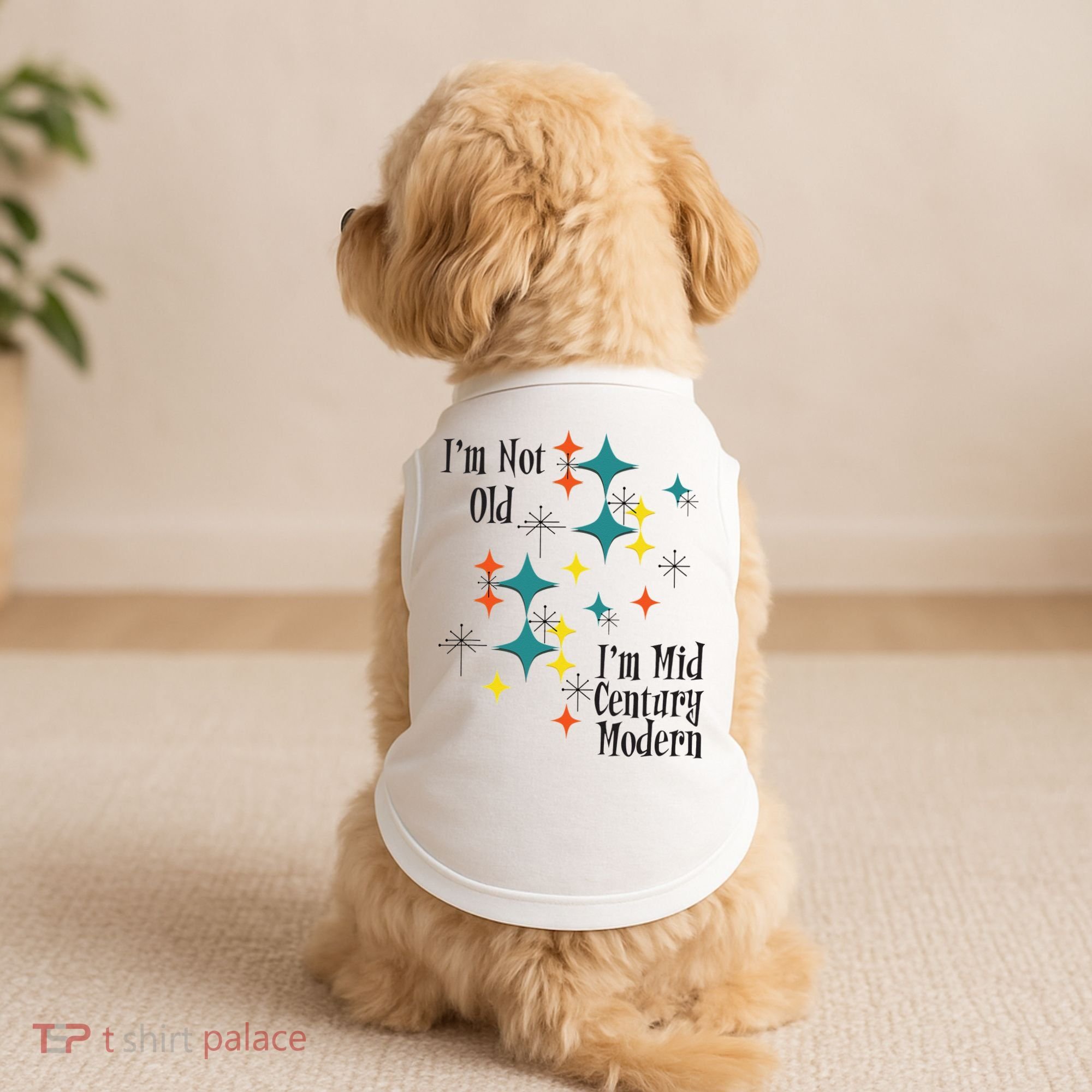 I'm Not Old I'm Mid Century Modern Space Age Birthday Funny Doggie Tank