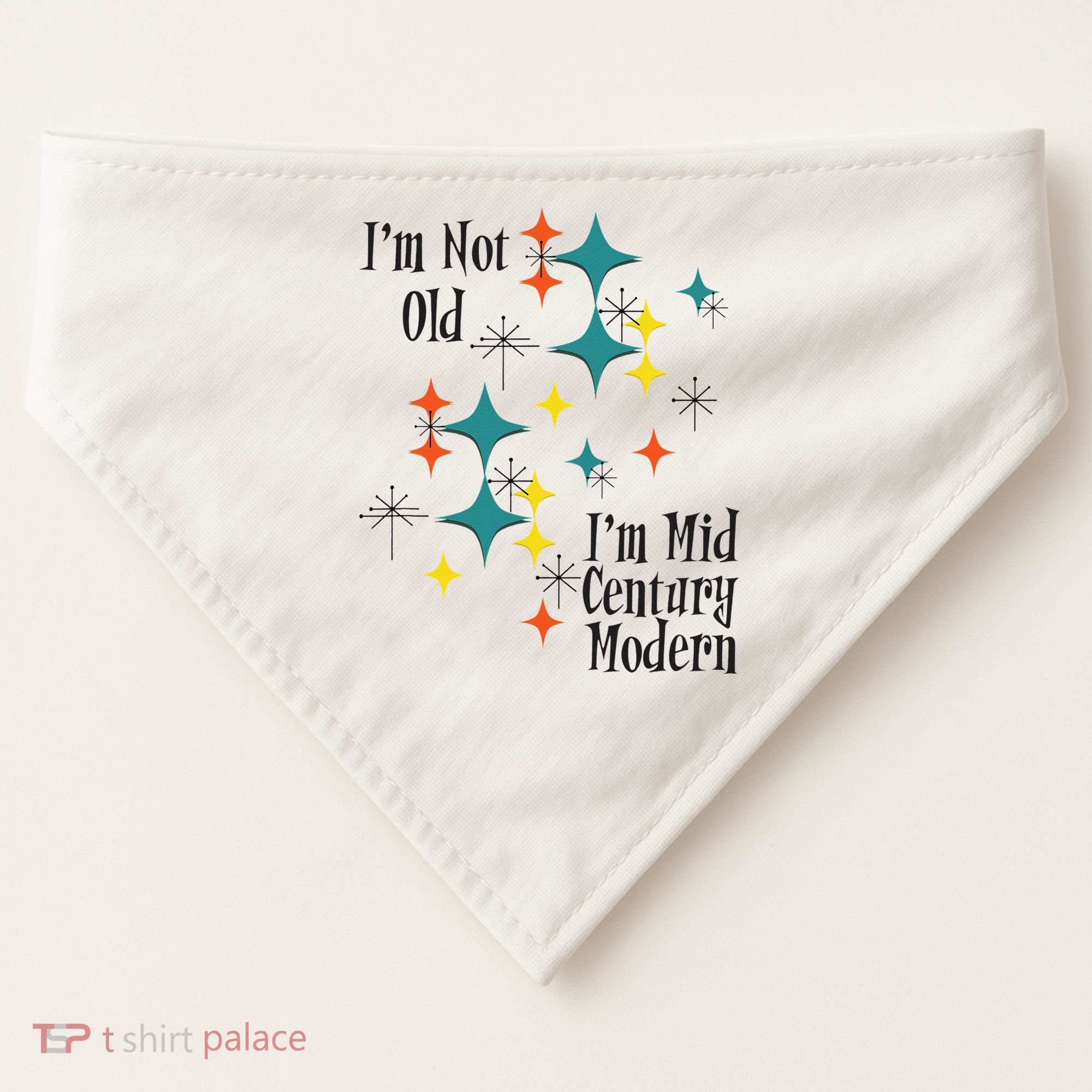 I'm Not Old I'm Mid Century Modern Space Age Birthday Funny USA-Made Doggie Bandana