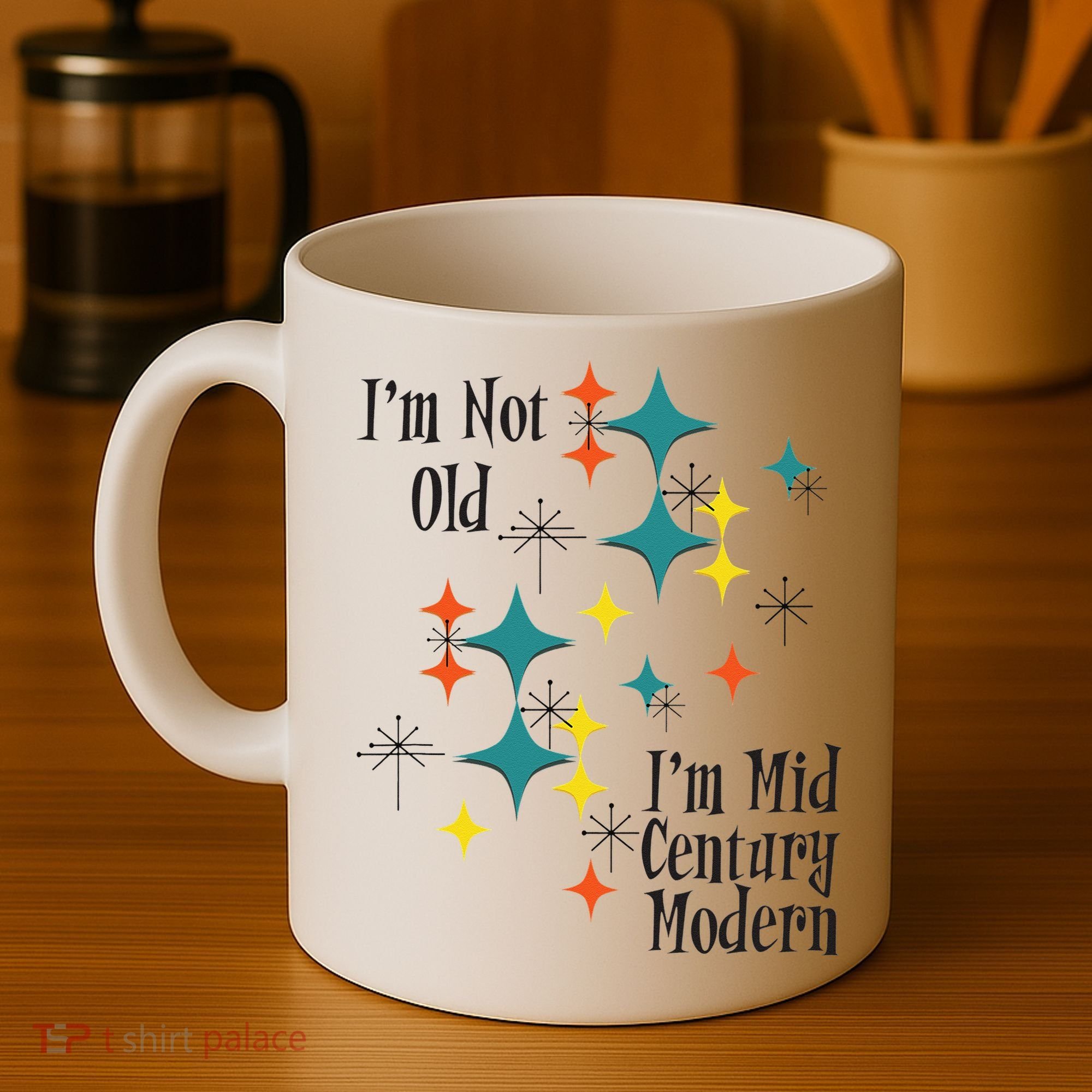 I'm Not Old I'm Mid Century Modern Space Age Birthday Funny Coffee Mug