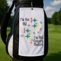 I'm Not Old I'm Mid Century Modern Space Age Birthday Funny Golf Towel thumb 2