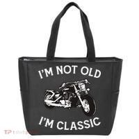 I'm Not Old I'm Classic Funny Motorcycle Graphic Tote Bag thumb 0