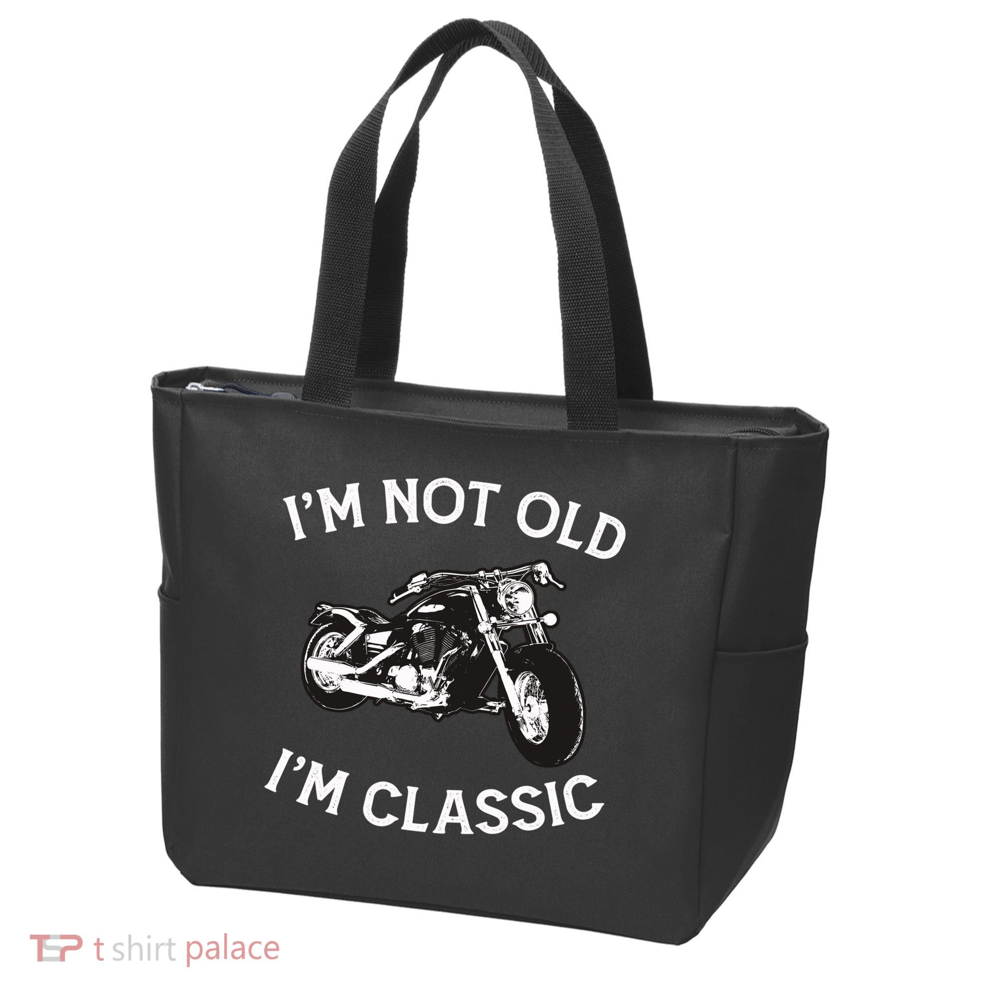 I'm Not Old I'm Classic Funny Motorcycle Graphic Tote Bag