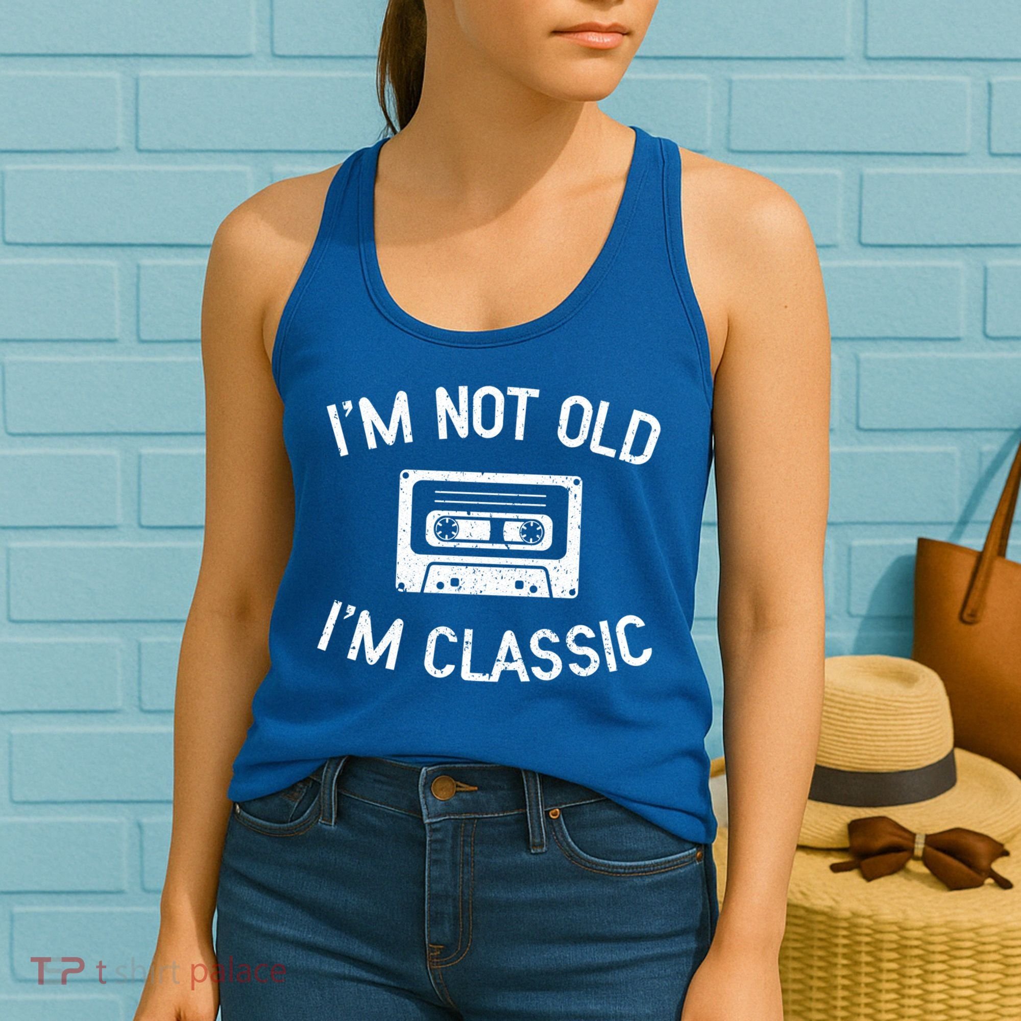 I'm Not Old I'm Classic Funny Birthday Retro Cassette Tape Funny Gift Women's Tank Top