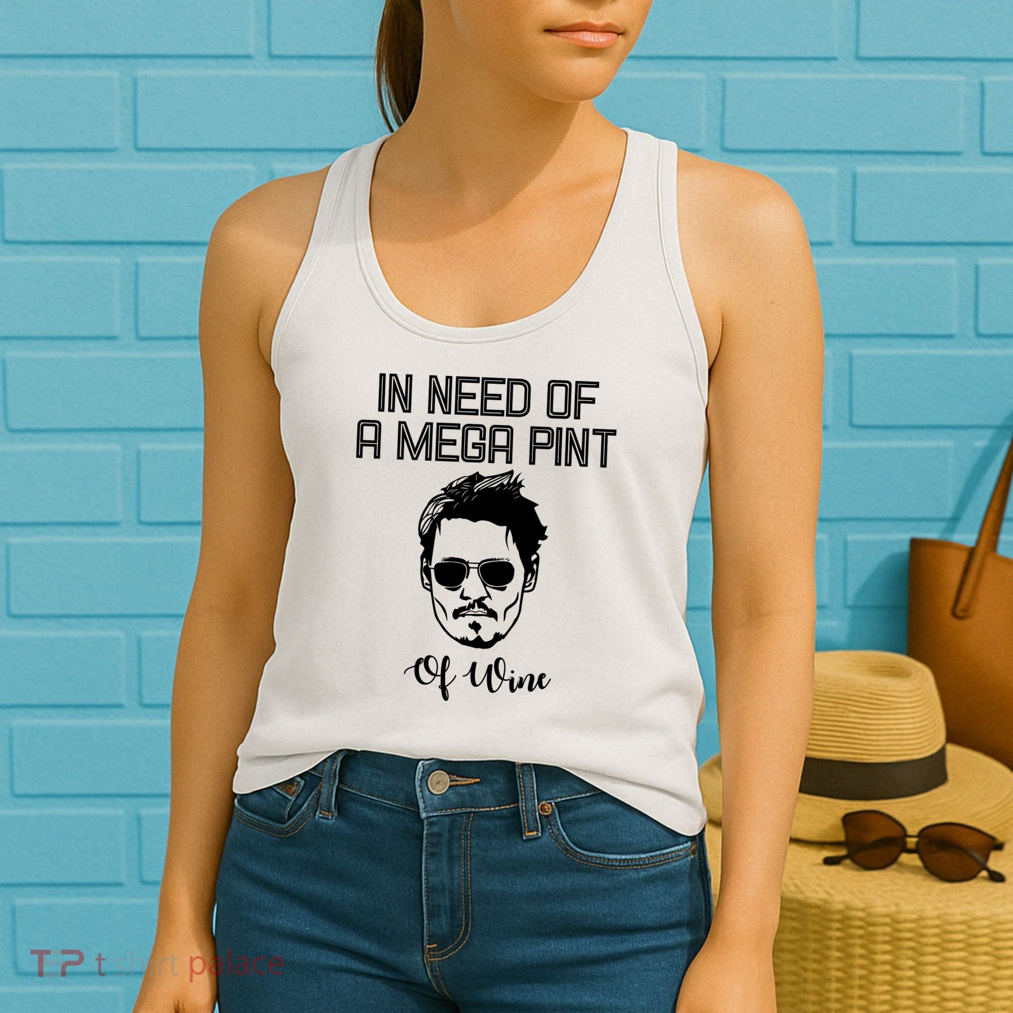 In Need Of A Mega Pint Of Wine Funny Women's Tank Top