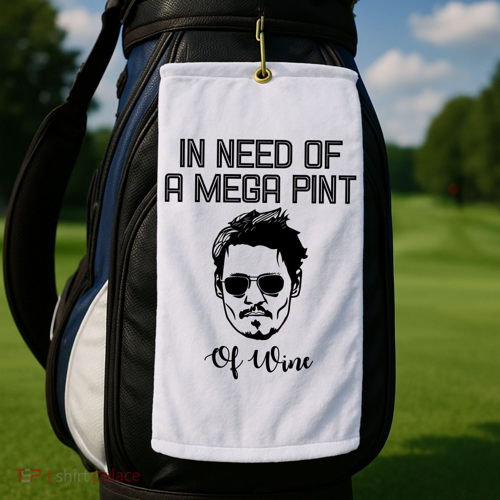 In Need Of A Mega Pint Of Wine Funny Golf Towel