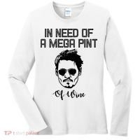 In Need Of A Mega Pint Of Wine Funny Women's Long Sleeve Shirt thumb 0