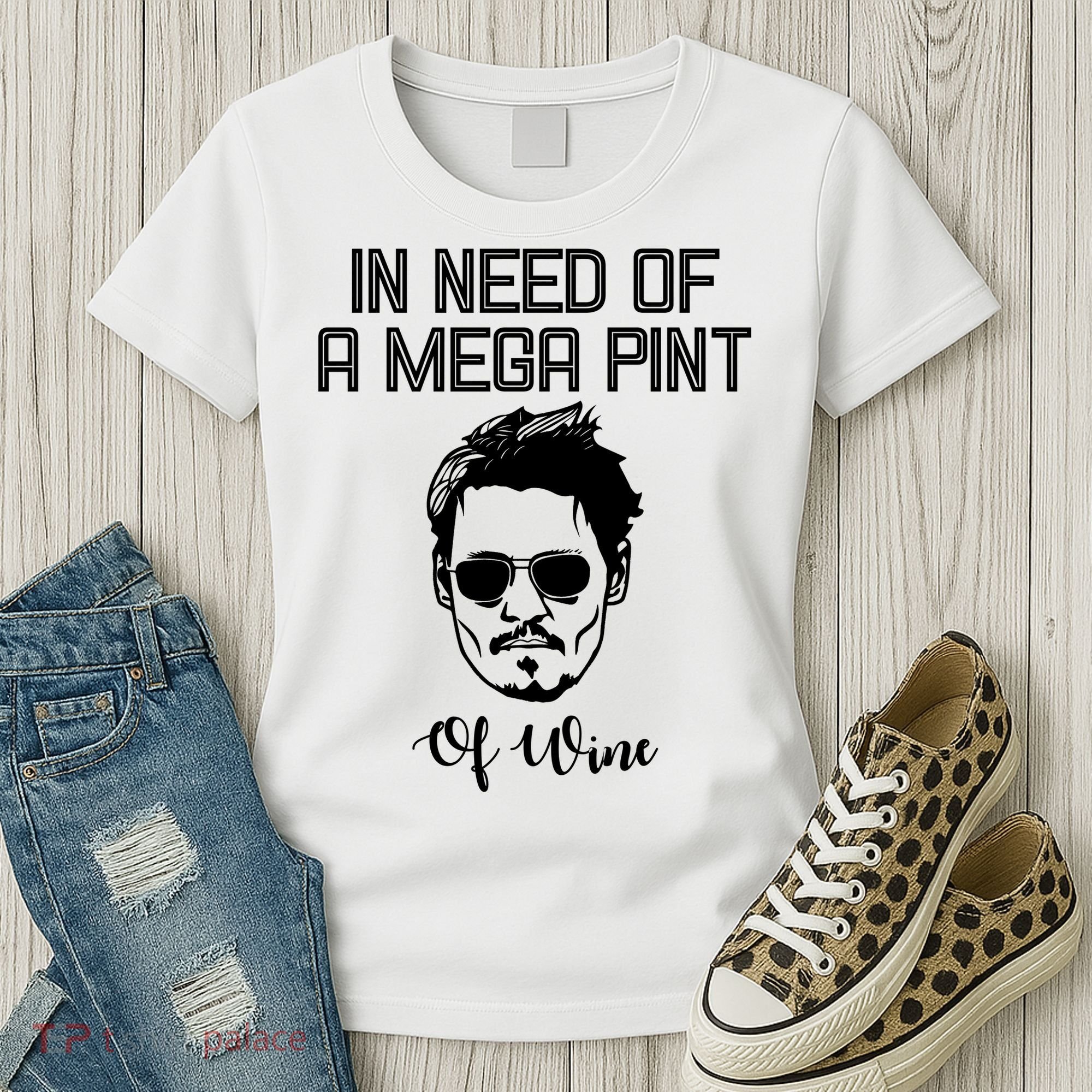 In Need Of A Mega Pint Of Wine Funny Women's T-Shirt